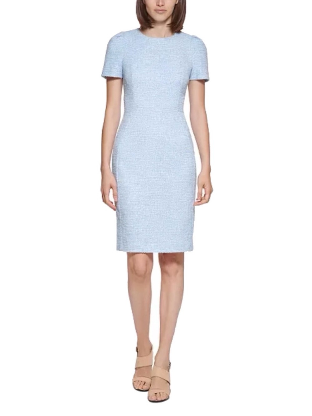 Calvin Klein Tweed Sheath Dress in serene multi - Short Sleeve